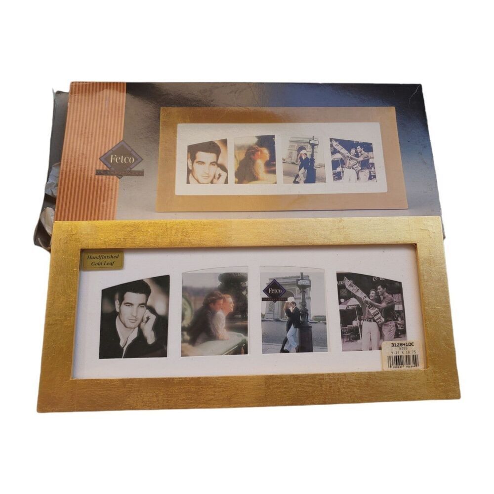 Fetco NWT Photo Frame Hand finished Gold Leaf 4.25" x 10.75"